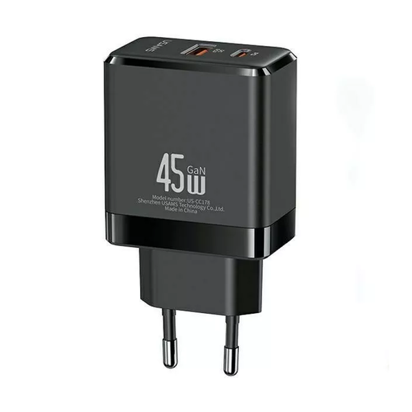 NABÍJEČKA USAMS CC178 45W GaN PD QC 3.0 USB TYPU C SÍŤOVÁ RYCHLÁ SILNÁ