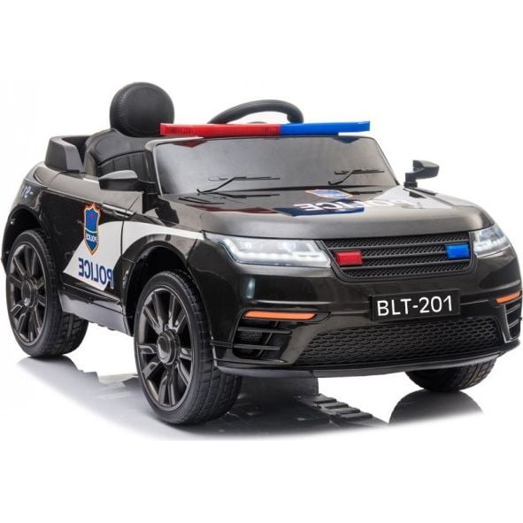 BLT-201 12 V Elektromos Rendőrautó 7632 - 2.4 GHz, Szülői Távirányítóval, Nyitható Ajtóval, EVA Kerekekkel, Fekete (7632)