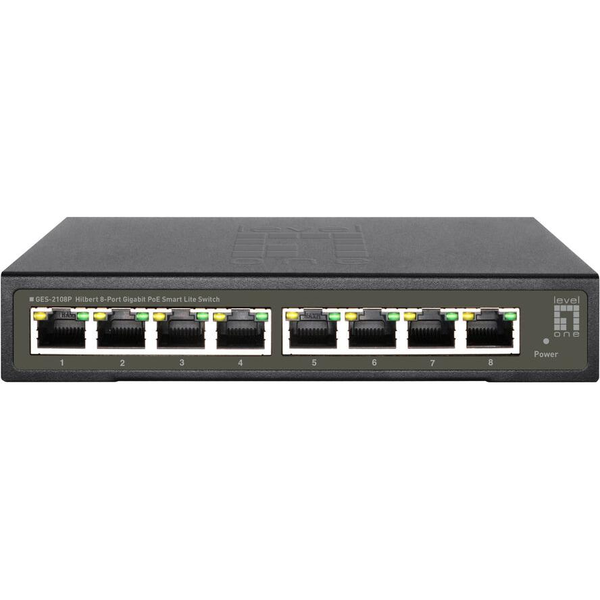 LevelOne GES-2108P netværksswitch Administreret L2 Gigabit Ethernet (10/100/1000) Strøm over Ethernet (PoE) Sort