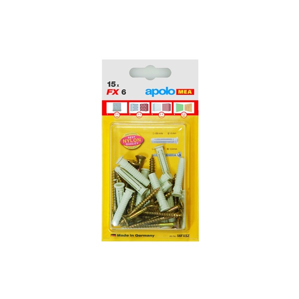 Celo FX 8 univerzális nylon dűbel + 5x60 facsavar - 10db / bliszter (58FXSZ10)