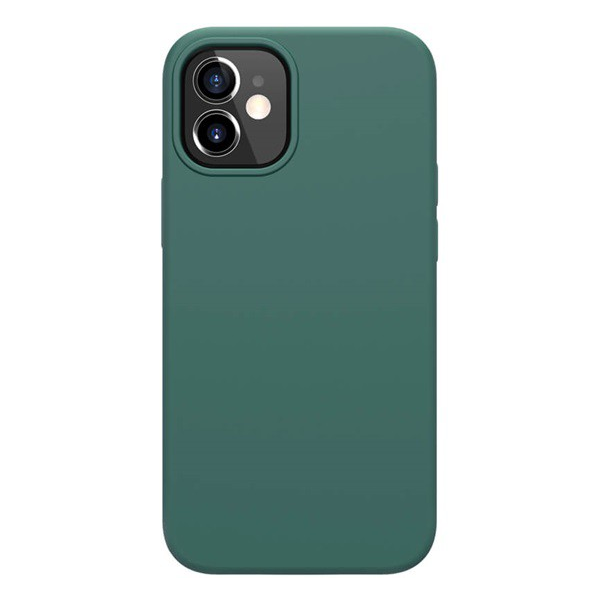 NILLKIN FLEX PURE szilikon telefonvédő (ultravékony, környezetbarát, mikrofiber plüss belső, matt) SÖTÉTZÖLD [Apple iPhone 12 mini] (5996591005362)