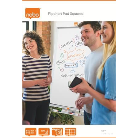NOBO Flipcharpapír kockás, 65 x 95,5 cm, 20 lap (VN1632) (VN1632)