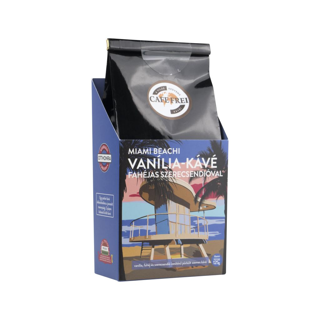 Cafe Frei Miami Beachi vanília szemes kávé fahéjjal és szerecsendióval 125g (U-013) (U-013)
