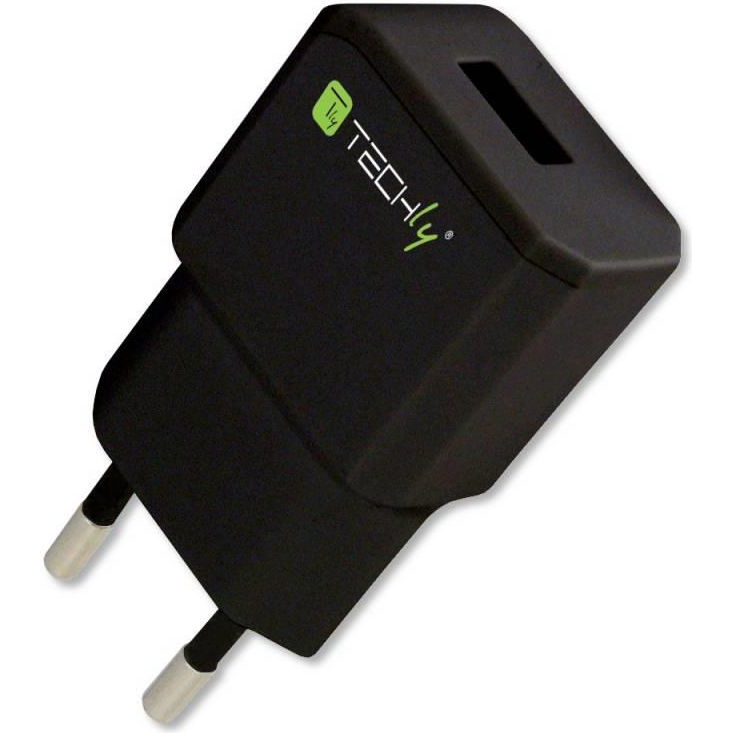 Techly hálózati töltő USB 5V/2.1A fekete (022380 / IPW-USB-21ECBK) (022380)