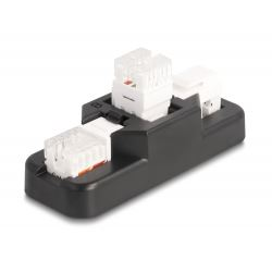 Delock Keystone LSA szett rácsatlakoztatóval RJ45 / RJ11 Cat.6 fekete (87104) (Delock87104)