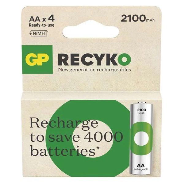 GP ReCyko NiMH Akkumulátor HR6 (AA) 2100mAh 4db (B25214)