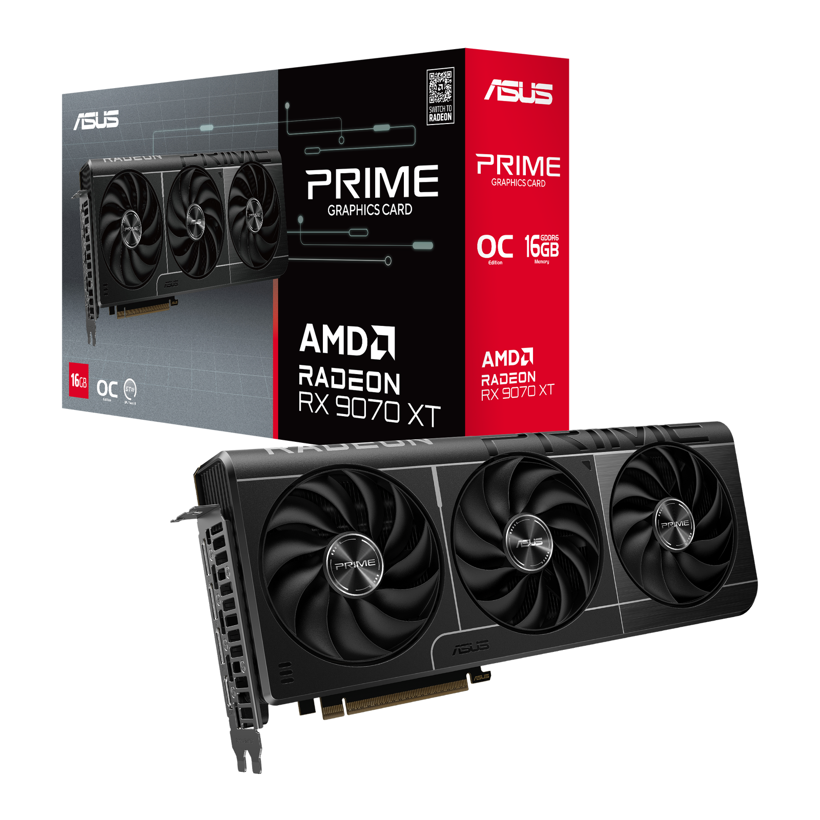 Asus Radeon RX 9070XT 16GB GDDR6 Prime OC Videókártya (90YV0L71-M0NA00)