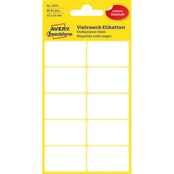 Avery 3075 32x23mm univerzális 60db-os fehér etikett (3075)