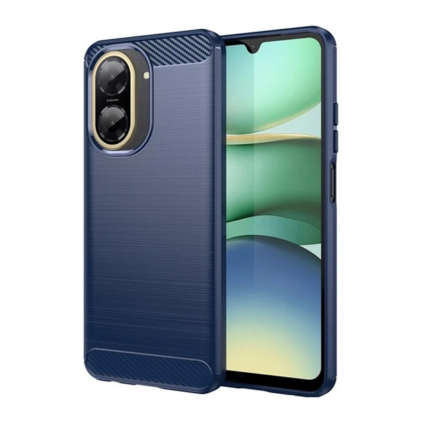 Szilikon telefonvédő (ütésállóság, légpárnás sarok, szálcsiszolt, karbon minta) SÖTÉTKÉK Xiaomi Redmi A5 4G "Gigapack csomagolás" (GP-169313)