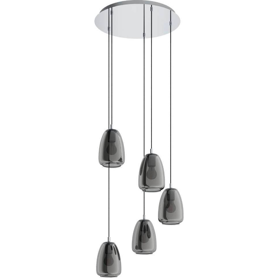 EGLO , 98617 , ALOBRASE , függeszték , E27 , 5X40W , IP20 , fekete-átlátszó (98617)