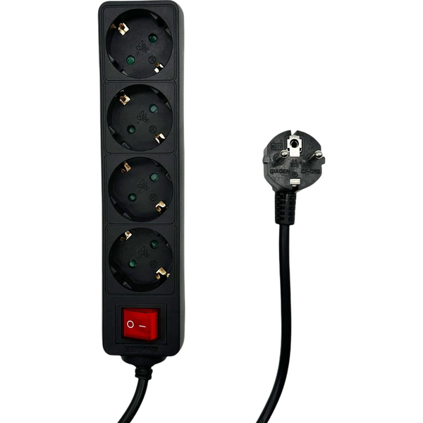 Microconnect MC-GRU0045BS prolunghe e multiple 5 m 4 presa(e) AC Interno Nero