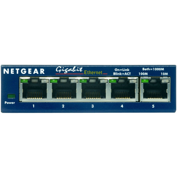 NETGEAR GS105 Ikke administreret Gigabit Ethernet (10/100/1000) Blå