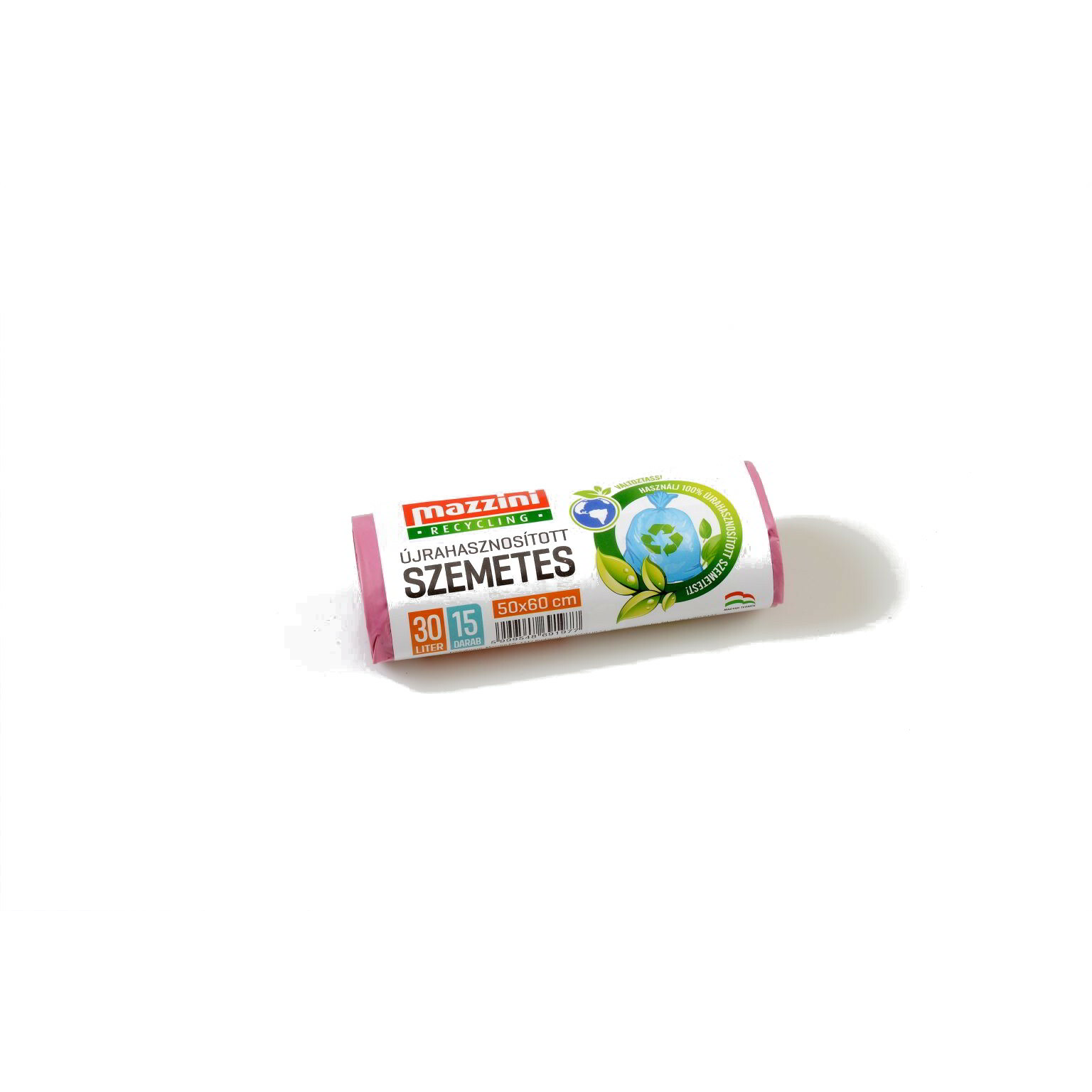Mazzini Újrahasznosított szemeteszsák 30 l (15 db / tekercs) - Piros (104025)