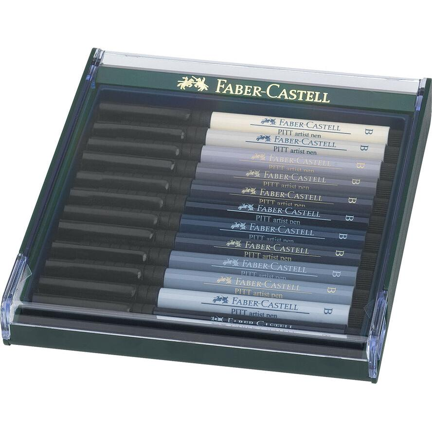 Faber-Castell Művész Ecsetfilc készlet - Szürke színek (12 db/csomag) (267423)