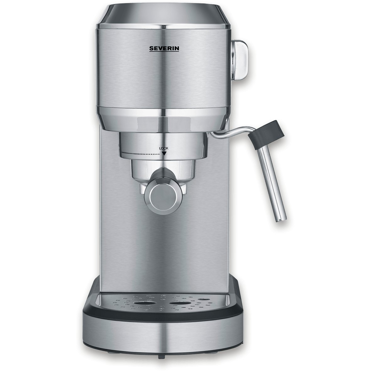 Severin KA 5997 Eszpresszó kávéfőző Króm (kefélt), Fekete 1350 W Tejhabosító fúvókával (5997)
