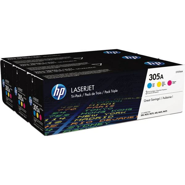 HP 305A 3-pack Cyan/Magenta/Yellow Original LaserJet Toner Cartridges Tonerkartusche 3 Stück(e) Cyan, Magenta, Gelb