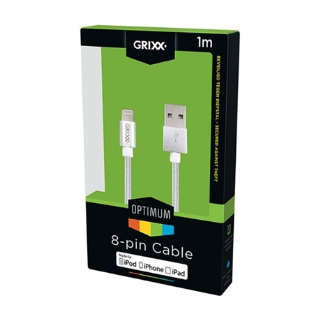 GRIXX USB Lightning Töltő/adat Fehér 1m GROIPCA8PINFW01