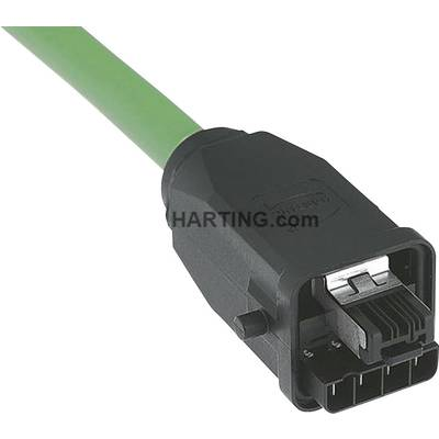 Han® 3 A RJ45 Hybrid Csatlakozó dugó, egyenes pólusszám: 4 + 4 Han® 3 A RJ45 Hybrid Grau Harting tartalom: 1 db (09451251300)