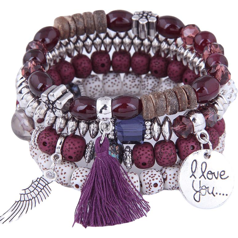 Wrap Q1 női gyöngykarkötő - 4 db - KW8251 (5702)