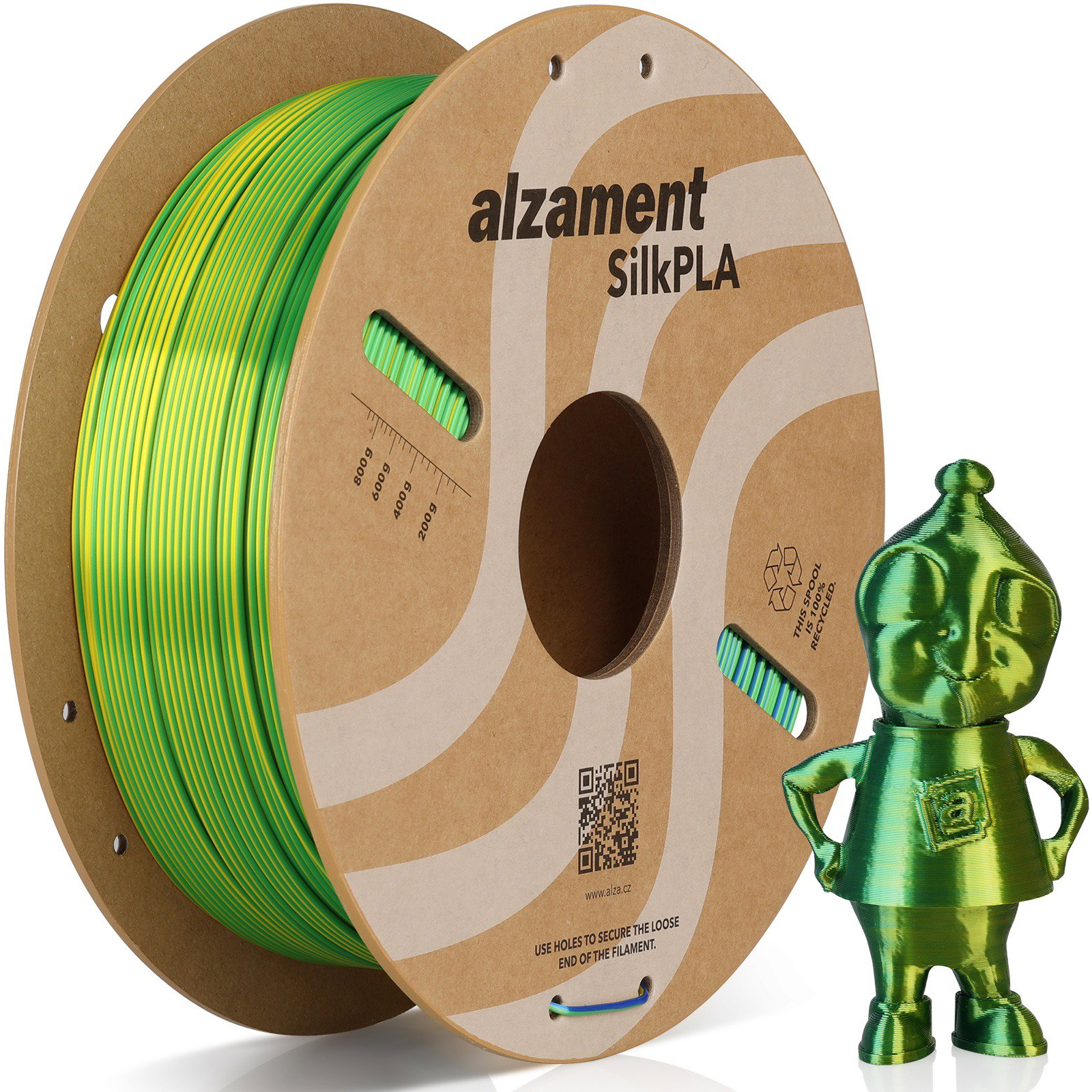 Alzament PLA Silk Tri Color 1 kg Yellow-Blue-Green (ALZMNTST03)