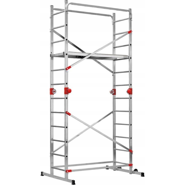Hailo 9459-507 G60 Alumínium Szerelőállvány Munkamagasság (max.): 4.3 m Ezüst, Piros 31 kg