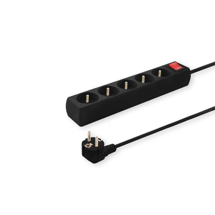 Savio LZ-03 250V Elosztó 5 aljzatos 5m - Fekete (LZ-03)