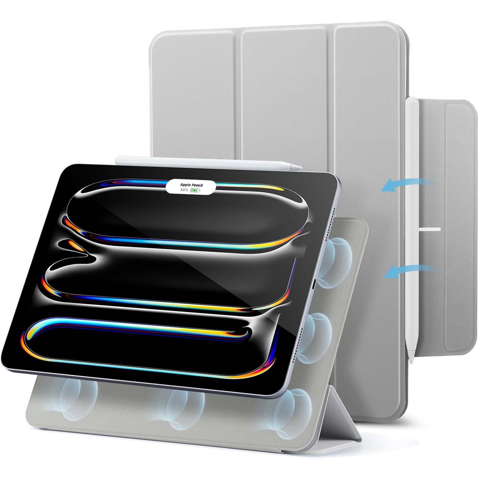 ESR Rebound Magnetic Case, Compatible with iPad Pro 13 (2024), Grey (1B1970506)