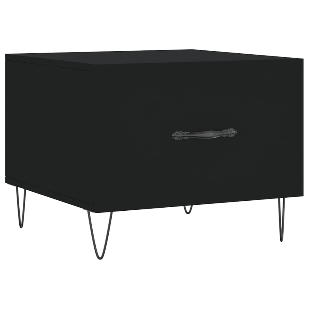 fekete szerelt fa dohányzóasztal 50 x 50 x 40 cm (829382)