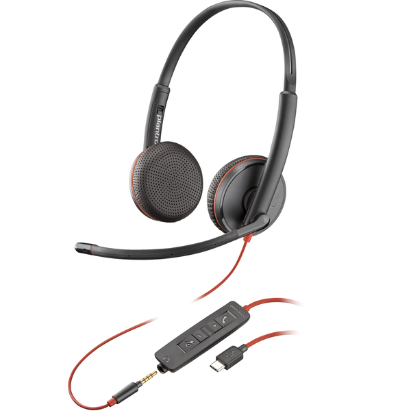 HP Poly Blackwire C3225 Stereo USB-C Headset Auricolare Cablato Portatile Ufficio USB tipo A Nero