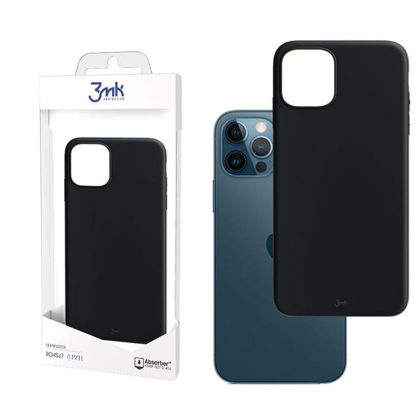 Černé matné pouzdro zadní kryt pro Apple iPhone 12 / 12 Pro - 3mk Matt Case