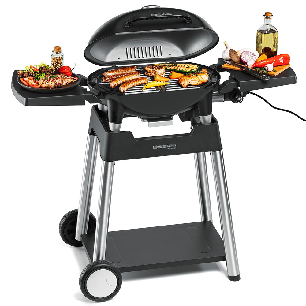 Rommelsbacher BBQ 4100/S Elektromos Kerti grillsütő grillkocsival - Fekete (BBQ 4100/S)