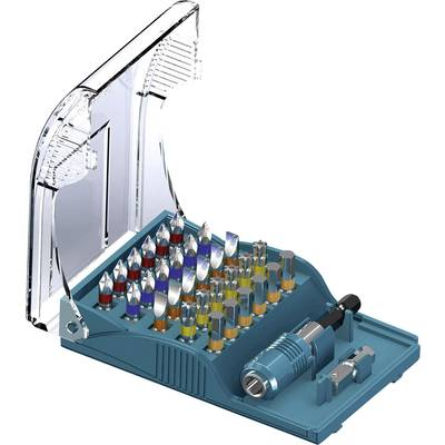 Heller 28913 9 Bit készlet 32 részes Kereszthornyú Phillips, Kereszthornyú Pozidriv, Egyeneshornyú, TORX BO, Belső hatlap Bit tartó csavarhúzóval (28913 9)