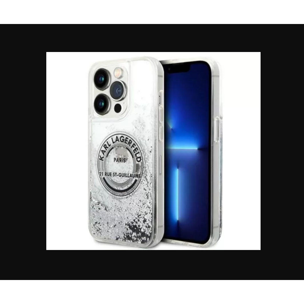 Karl Lagerfeld Apple iPhone 14 Pro Hátlapvédő Tok - Ezüst (KLHCP14LLCRSGRS)