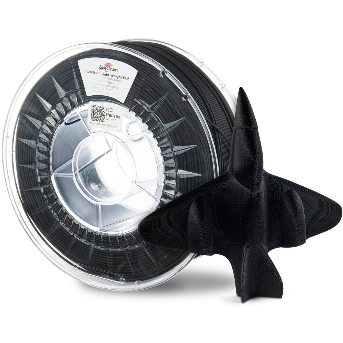 Spectrum Light Weight PLA 1,75 mm, Traffic Black, 1 kg (81007)