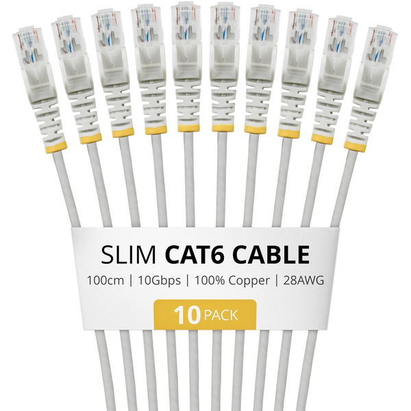 StarTech.com N6PAT100CMGRS10PK cavo di rete Grigio 1 m Cat6 U/UTP (UTP)