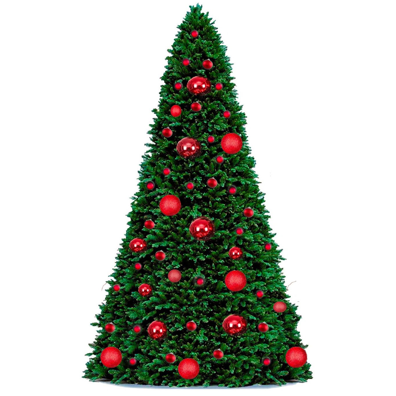 LAALU feldíszített karácsonyfa - Basic Red, 74 dísz, 500 cm (LAU-6091-500B)