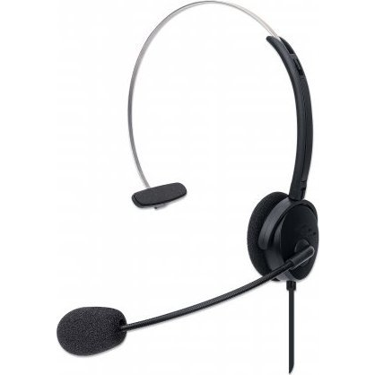 Manhattan 180498 hovedtelefoner/headset Ledningsført Kontor/Callcenter USB Type-A Sort