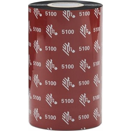  Zebra Resin Ribbon, 60mmx450m (2.36inx1476ft), 5100| Premium, 25mm (1in) core, 6/box