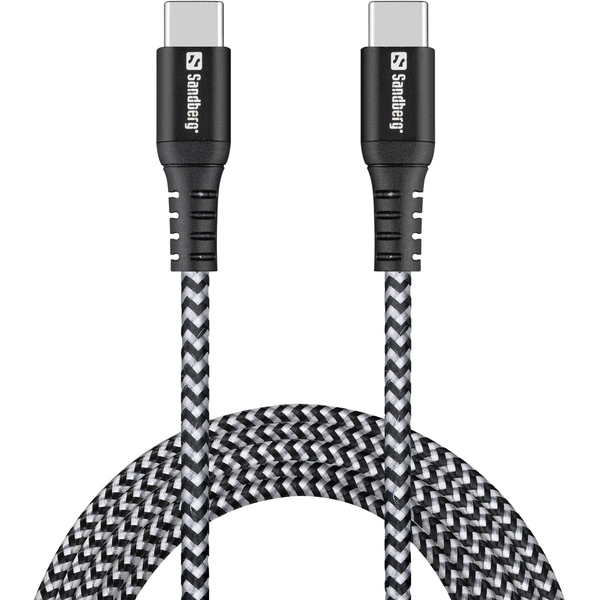 Sandberg 441-67 καλώδιο USB USB 2.0 2 m USB C Μαύρος (Μαύρο), Λευκός (Άσπρος)