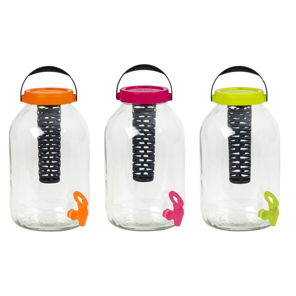 IRIS üveg italadagoló gyümölcstartóval 5.000ml, narancs, bíbor vagy zöld színű 137701-760 (137701-760)