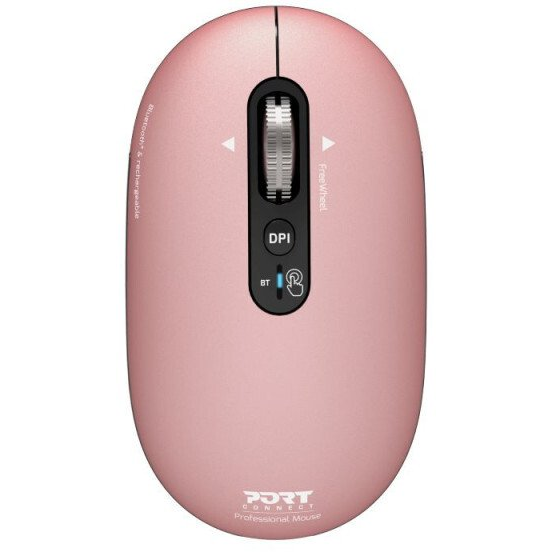 Port Designs Pure Color Bluetooth Újratölthető Egér Rózsaszín