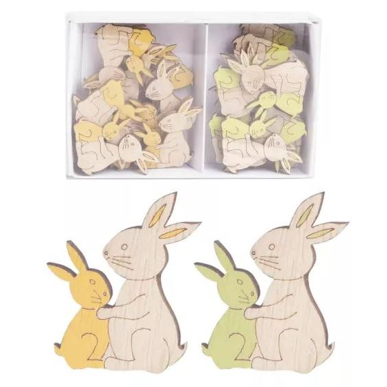 QX Fa dekorációs nyuszicsalád - 24 db-os (65100) (65100)