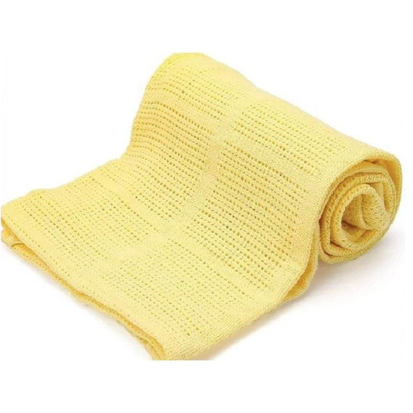 Kaptan Cotton cellular blanket 100 × 150cm, yellow