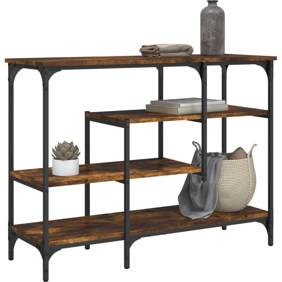 füstös tölgy színű tálalóasztal polcokkal 100 x 35 x 75 cm (837789)