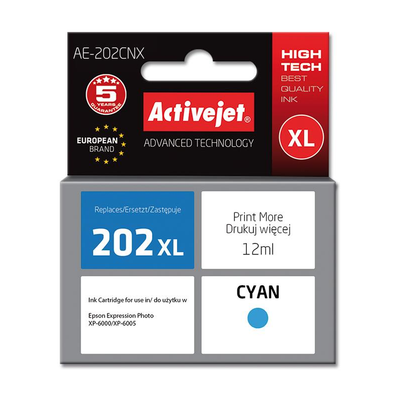 ActiveJet (Epson 202XL H24010) Tintapatron Cián (AE-202CNX)