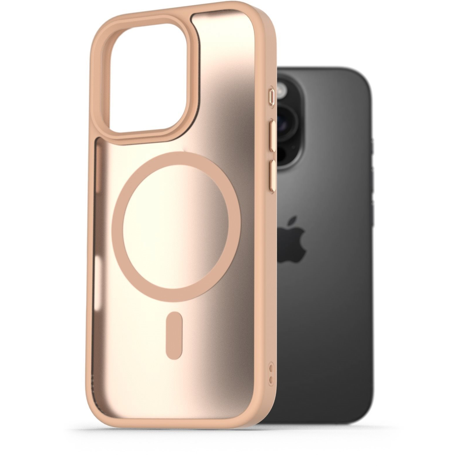 AlzaGuard Matte Case Compatible with Magsafe iPhone 16 Pro homoksárga tok (AGD-PCMM74SG)