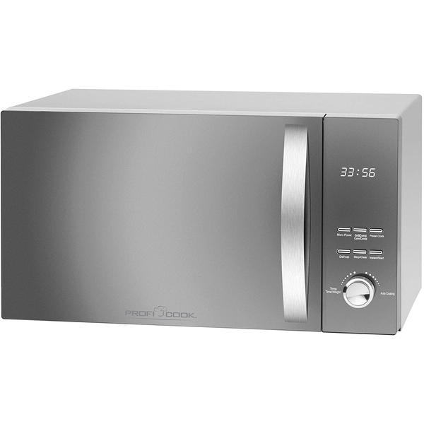 Микровълнова фурна и грил ProfiCook, PC-MWG 1176 H, конвекция, 2300 W, въртяща се плоча 27 см, предварително зададени програми, таймер, мултифункционален дисплей, неръждаема стомана