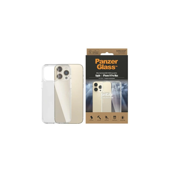 PanzerGlass HardCase iPhone 14 Pro Max 6,7” készülékhez kemény tok – antibakteriális, katonai minőségű – átlátszó 0404