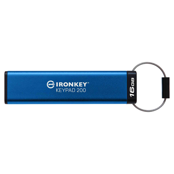 Kingston Technology IronKey Keypad 200 USB kľúč 16 GB USB Typ-C 3.2 Gen 1 (3.1 Gen 1) Modrá