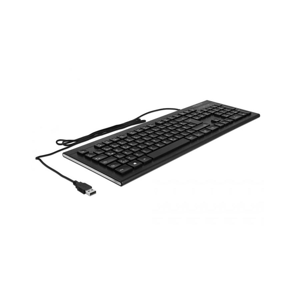 Delock 1,5 m vezetékkel ellátott fekete USB klaviatúra (Water-Drop)